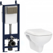 Унитаз подвесной с инсталляцией Am.Pm Like IS3801700 с сиденьем и клавишей