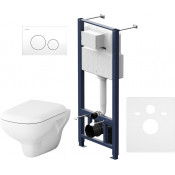 Унитаз подвесной с инсталляцией Am.Pm Like IS49001.801700 с сиденьем микролифт и клавишей