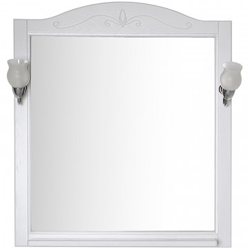 Зеркало ASB-Woodline Салерно 80 9691 белый с патиной/серебро