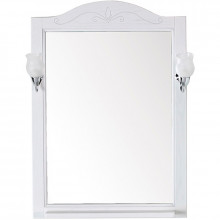 Зеркало ASB-Woodline Салерно 65 9690 белый с патиной/серебро