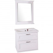 Комплект мебели для ванной ASB-Woodline Прато 70 965001 белый с патиной серебро