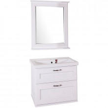 Комплект мебели для ванной ASB-Woodline Прато 70 965001 белый с патиной серебро