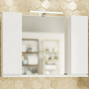 Зеркальный шкаф СанТа Марс 100 700285 с подсветкой белый