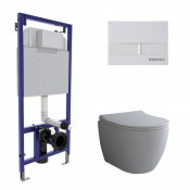 Подвесной унитаз с инсталляцией Berges Novum 043263 кнопка белая