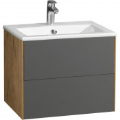 Тумба с раковиной Акватон Сохо 60 1A2580K1AJA00 дуб веллингтон/графит софт