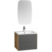 Комплект мебели для ванной Акватон Сохо 60 R дуб веллингтон/графит софт