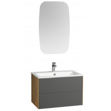 Комплект мебели для ванной Акватон Сохо 75 R дуб веллингтон/графит софт