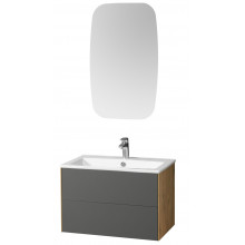 Комплект мебели для ванной Акватон Сохо 75 L дуб веллингтон/графит софт