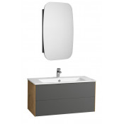 Комплект мебели для ванной Акватон Сохо 100 R дуб веллингтон/графит софт