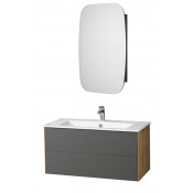 Комплект мебели для ванной Акватон Сохо 100 L дуб веллингтон/графит софт