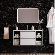 Комплект мебели для ванной Аллигатор Сицилия 90 белый глянец/серый