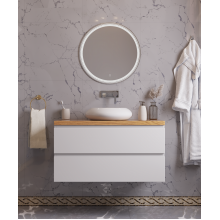 Комплект мебели для ванной Аллигатор Палермо 90 белый глянец/дуб американский