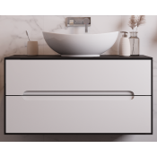 Тумба с раковиной Аллигатор Рио 80 белый глянец/черный