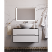 Комплект мебели для ванной Аллигатор Рио 90 белый глянец/черный