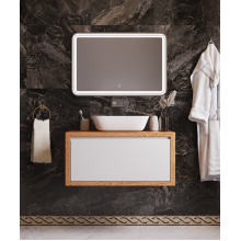 Комплект мебели для ванной Аллигатор Клио 90 белый глянец/дуб американский
