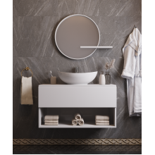 Комплект мебели для ванной Аллигатор Канте 90 белый глянец