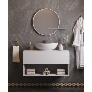 Комплект мебели для ванной Аллигатор Канте 60 белый глянец