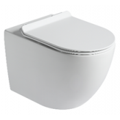 Унитаз подвесной, безободковый, белый матовый (сиденье микролифт) SL-5002MW