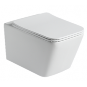 Унитаз подвесной, безободковый, белый матовый (сиденье микролифт) SL-5007MW 