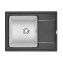 Кухонная мойка Granula Hibrid HI-65 65x50 черный/артик