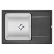 Кухонная мойка Granula Hibrid HI-74 74x50 черный/артик
