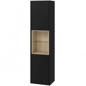 Шкаф-колонна Excellent Tuto MLEX.0201.400.BKBL черный матовый/дуб