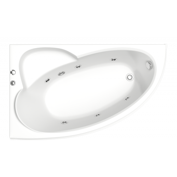Акриловая ванна Bas Сагра ВГ00203 L 160x100 с гидромассажем белый
