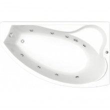 Акриловая ванна Bas Николь ВГ00180 R 170x102 с гидромассажем белый