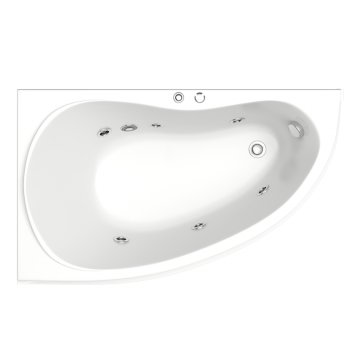 Акриловая ванна Bas Алегра ВГ00007 R 150x90 с гидромассажем белый