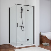 Душевой уголок Vegas Glass AFP-Fis 120*110 02М 01 R черный матовый/прозрачное