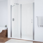 Душевая дверь в нишу Vegas Glass EP-F-1 100 08 01 L глянцевый хром/прозрачное