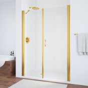 Душевая дверь в нишу Vegas Glass EP-F-2 155 09 01 R золото глянцевое/прозрачное