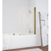 Шторка для ванной Vegas EV 76 07 Artdeco D1 R матовый хром/матовое с прозрачным рисунком