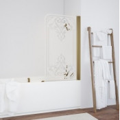 Шторка для ванной Vegas EV 76 09 Artdeco D1 R золото/матовое с прозрачным рисунком