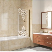 Шторка для ванной Vegas EV 76 09 Artdeco D2 R золото/прозрачное с матовым рисунком
