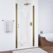 Дверь в душевой проем Vegas ЕР 65 05 ARTDECO D2 бронза/прозрачное с матовым рисунком