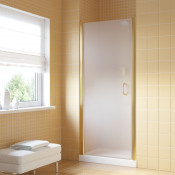 Душевая дверь в нишу Vegas EP LUX 90 09 10 L золото глянцевое/сатин