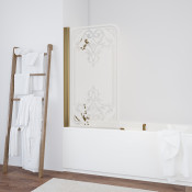 Шторка для ванной Vegas EV 76 05 Artdeco D1 L бронза/матовое с прозрачным рисунком