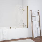 Шторка для ванной Vegas EV 76 05 Artdeco D1 R бронза/матовое с прозрачным рисунком