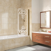 Шторка для ванной Vegas EV 76 05 Artdeco D2 R бронза/прозрачное с матовым рисунком