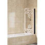 Шторка для ванной Vegas EV 76 02М Artdeco D2 R черный матовый/прозрачное с матовым рисунком