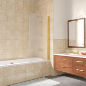 Шторка для ванной Vegas EV LUX 75 09 10 R золото/сатин