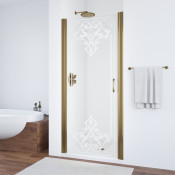 Дверь в душевой проем Vegas EP LUX 85 05 ARTDECO D2 R бронза/прозрачное с матовым рисунком