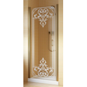 Дверь в душевой проем Vegas EP LUX 85 09 ARTDECO D2 L золото глянцевое/прозрачное с матовым рисунком