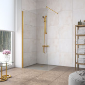 Душевая перегородка Vegas EAF Lux 106 09 01 глянцевое золото/прозрачное