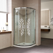 Душевой уголок Vegas Glass ZS 90 08 Felicita Silver глянцевый хром/прозрачное с серебряным рисунком