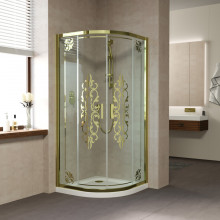 Душевой уголок Vegas Glass ZS 90 08 Felicita Gold глянцевый хром/прозрачное с золотым рисунком