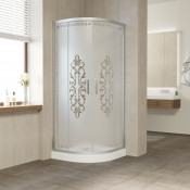 Душевой уголок Vegas Glass ZS 90 07 Felicita10+10 матовый хром/матовое с прозрачным узором