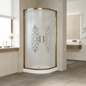 Душевой уголок Vegas Glass ZS 90 05 Felicita10+10 бронзовый/матовое с прозрачным узором