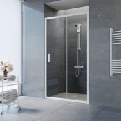 Душевая дверь в нишу Vegas ZP NOVO 115 01 01 белый/прозрачное